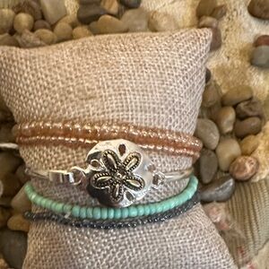 Silver and Beaded Bracelet Set